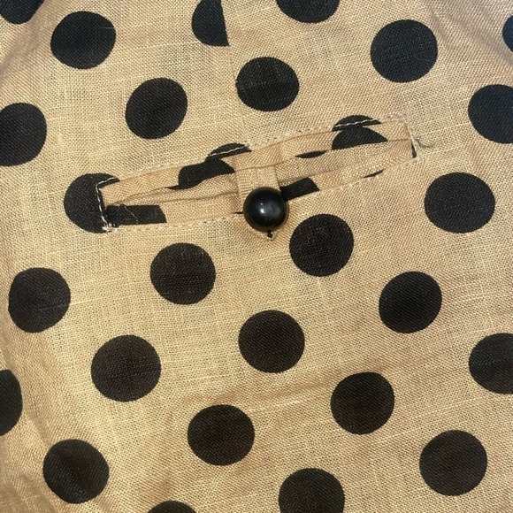 Lisa Marie Fernandez Black and Gold Polka Dot High Waist Linen Shorts Size 2 - Picture 7 of 10